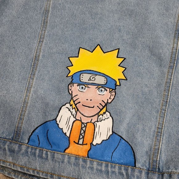 Love Tree NWT custom Naruto denim jacket size medium anime - Picture 2 of 5